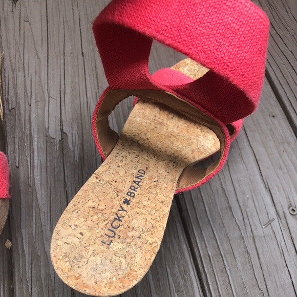 Lucky Brand Pink Cork Wedges - Picture 5 of 8